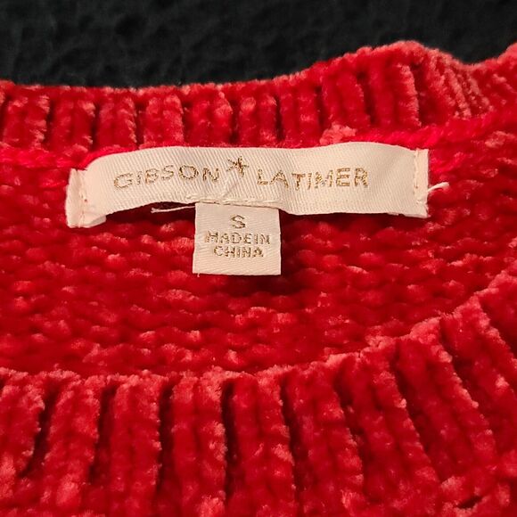 Gibson Latimer Womens Sweater Red Size S Polyester Long Sleeve Cold Shoulder - Picture 5 of 12